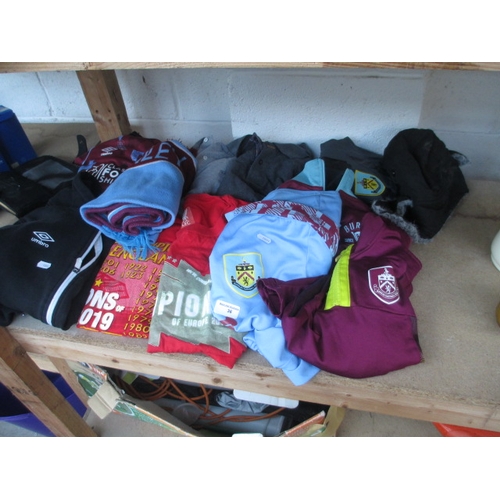 36 - Collection of assorted clothing and football shirts, assorted sizes