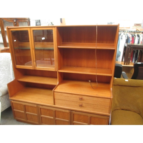 680 - A large retro NATHAN glazed wall unit