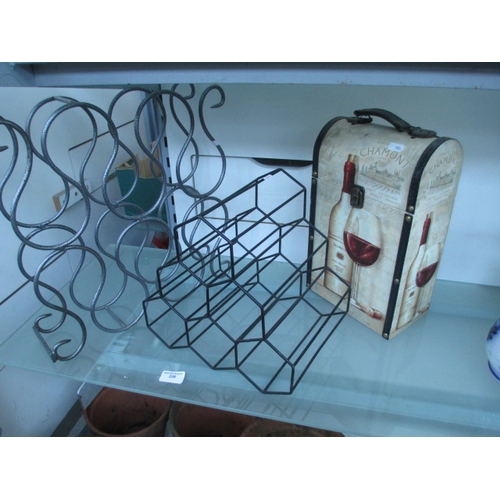 238 - Two wine racks and wine bottle case