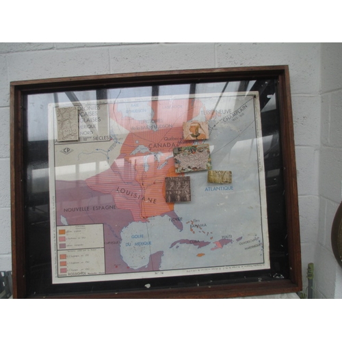 340 - Large framed Americas map