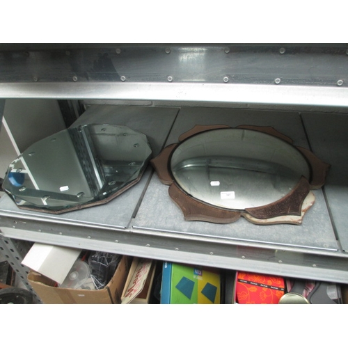 357 - Two vintage mirrors, one has lose piece of coloured glass