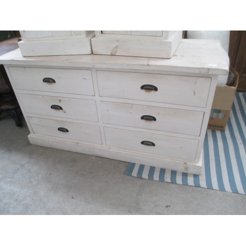 689 - Painted pine 6 drawer sideboard