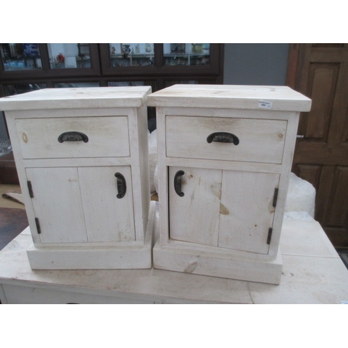 690 - A pair of painted pine cupboards