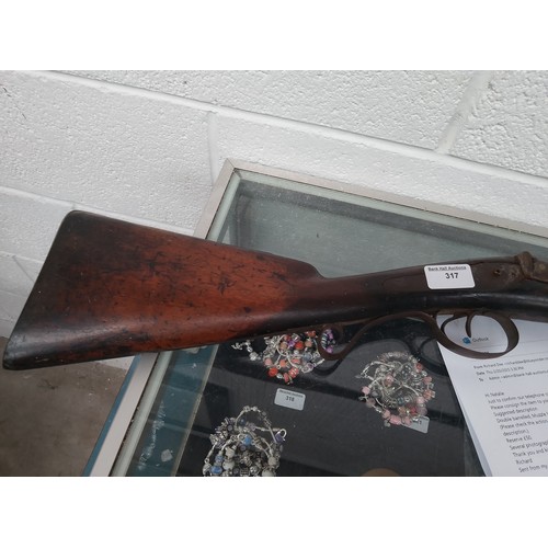 317 - Double Barrelled Muzzle loading Backlock Percussion action shotgun