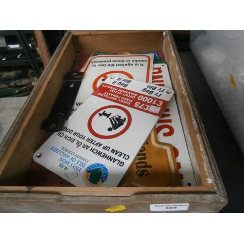 Box of assorted signs