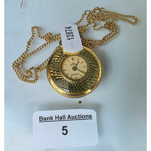 BVLER antimagnetic swiss made half-hunter pocket watch and chain