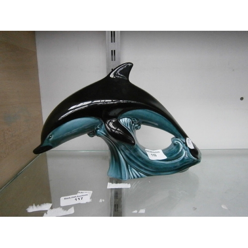110 - Large Poole Pottery Dolphin ornament