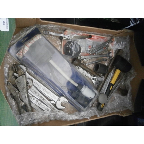265 - Box of assorted tools
