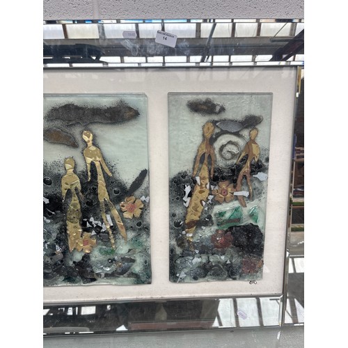 14 - Large glass artwork, as found