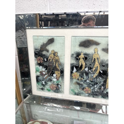 14 - Large glass artwork, as found