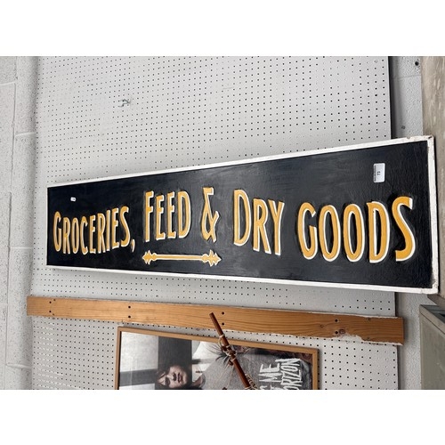 73 - Groceries, Feed & Dry Food large wooden sign