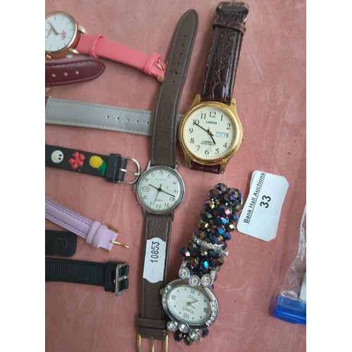 33 - Ten assorted wristwatches