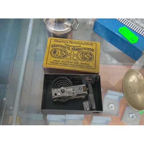 56 - Lot inc Salt & Pepper pots, compass, first aid book, marble, etc