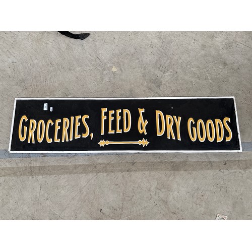 Large Groceries, Feed & Dry Food sign