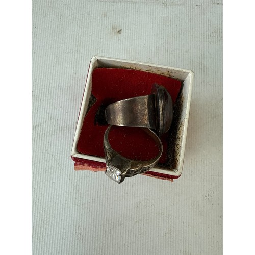 19 - Two silver stamped rings