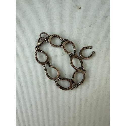 20 - Silver stamped horseshoe bracelet