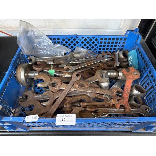 40 - Crate of spanners