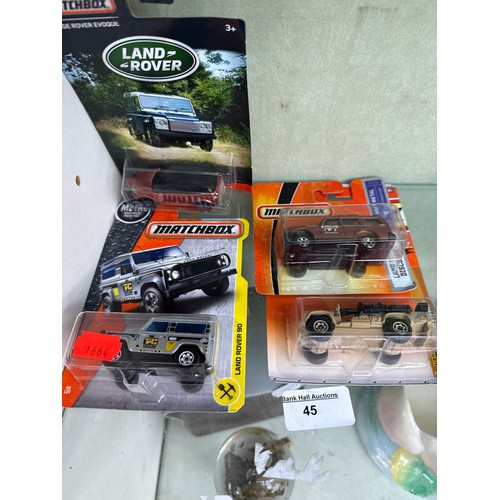 45 - Four Matchbox Land Rover models