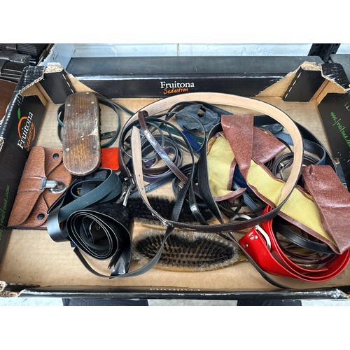 53 - Box inc belts and clothes brushes