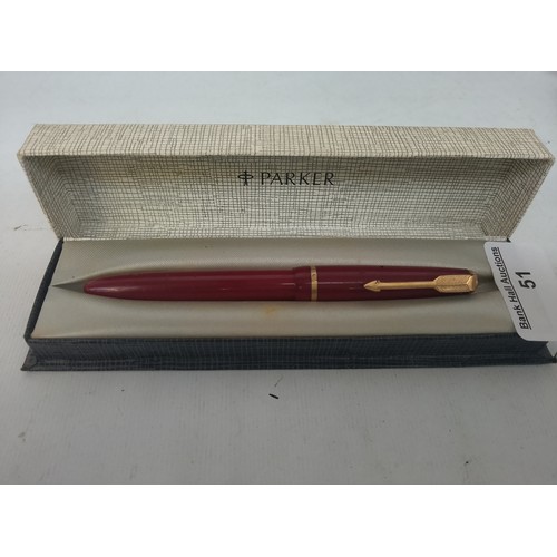 Boxed Parker fountain pen with 14ct gold nib