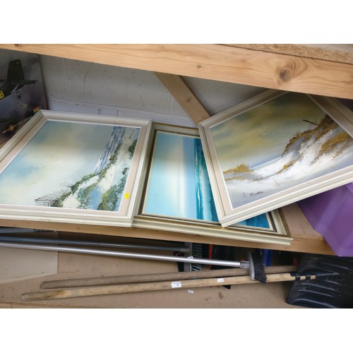 119 - Three retro oil on board paintings