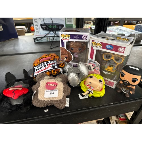 204 - Lot inc Funko POP and Fuggler toys