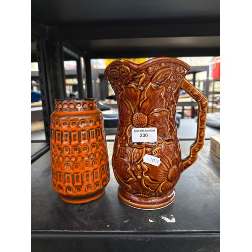 230 - West German vase and Sunflower jug