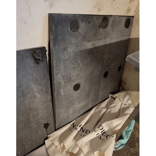 80 - Four large pieces of Italian marble including at least two bar tops, all with polished tops (4)