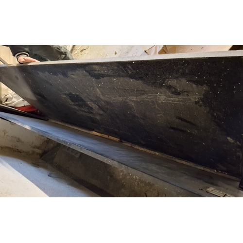 80 - Four large pieces of Italian marble including at least two bar tops, all with polished tops (4)