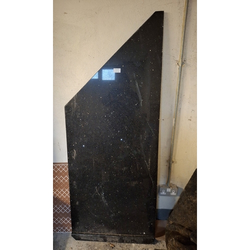 80 - Four large pieces of Italian marble including at least two bar tops, all with polished tops (4)