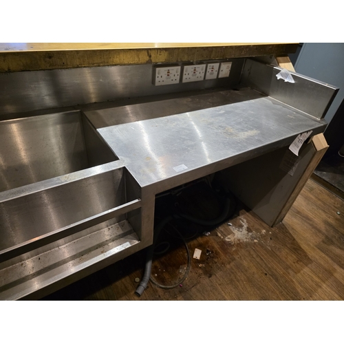 45 - Large one piece stainless steel sink and drainage area