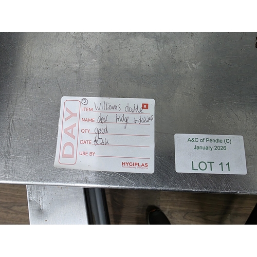 11 - Commercial double-door fridge and drawers by Williams