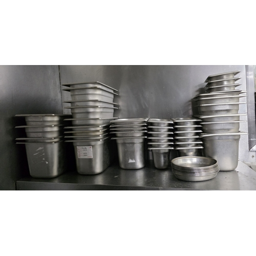3 - Large quantity of stainless steel catering trays/containers (Qty)
