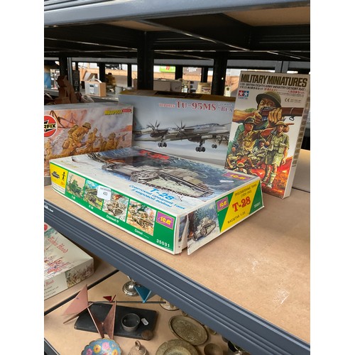 Four military model kits