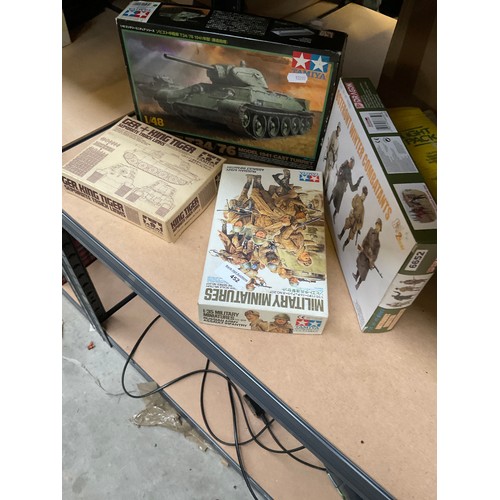Four military model kits