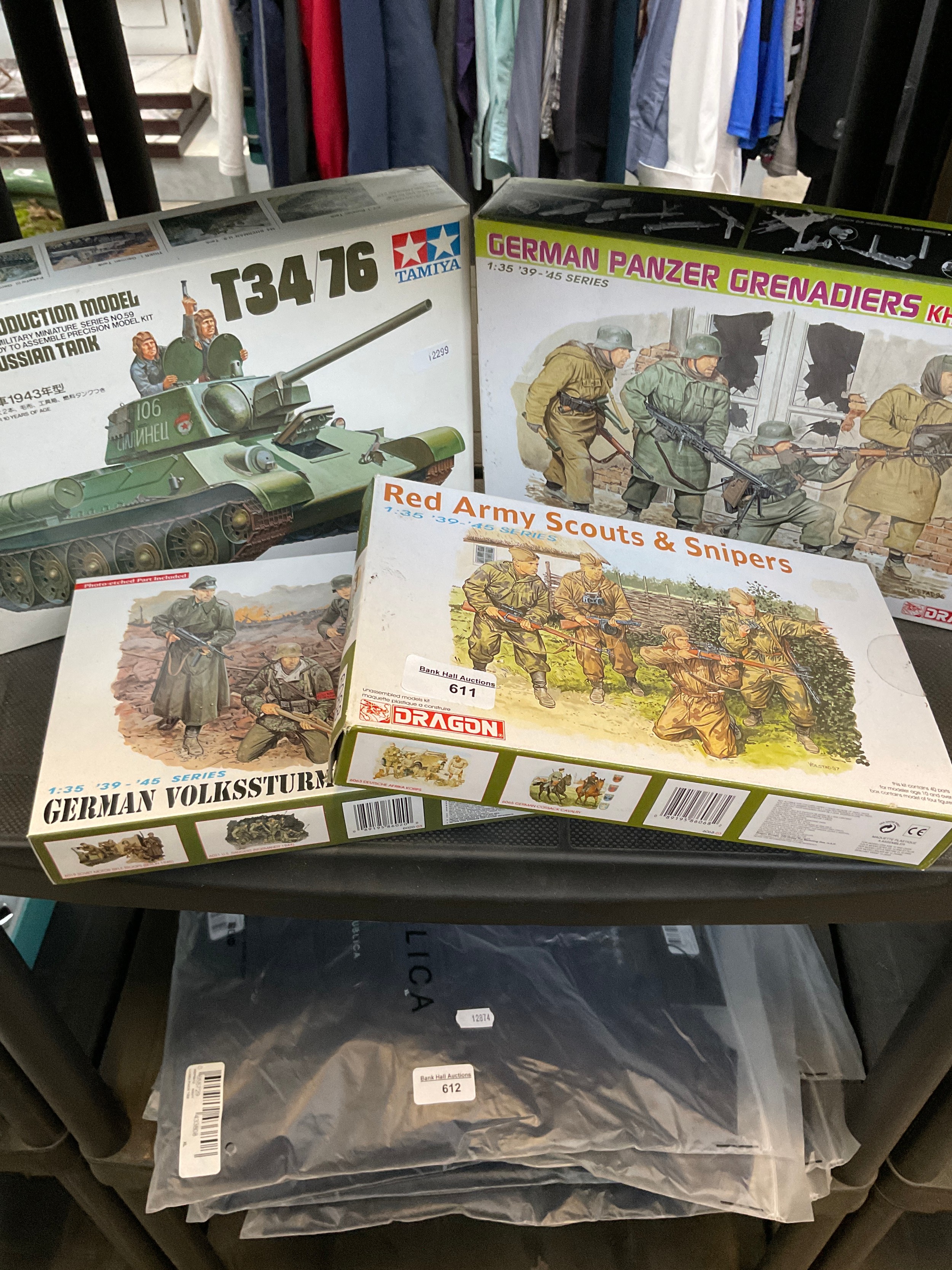 Four military model kits