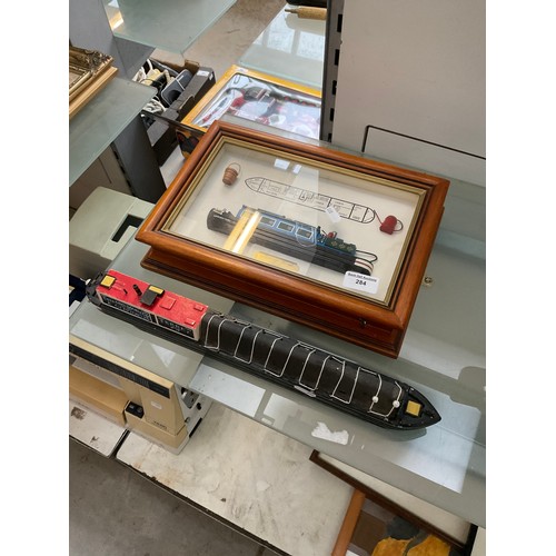 Model boat and 3D model in display model