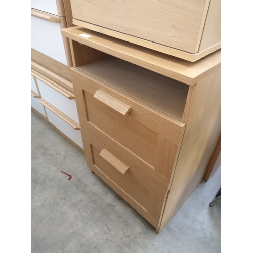 2 drawer chest of drawers with upper shelf