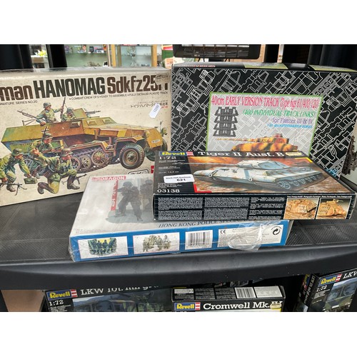 Four military model kits