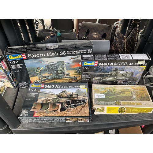 Four military model kits