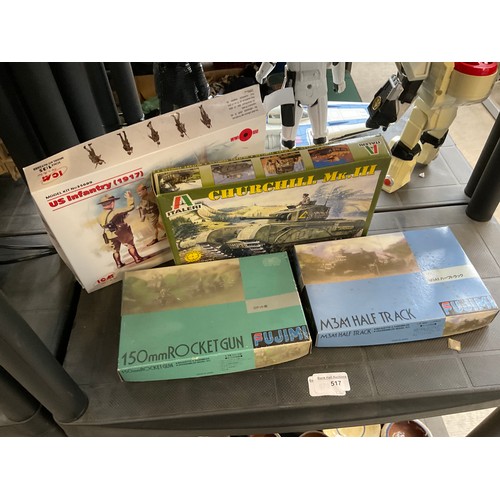 Four military model sets