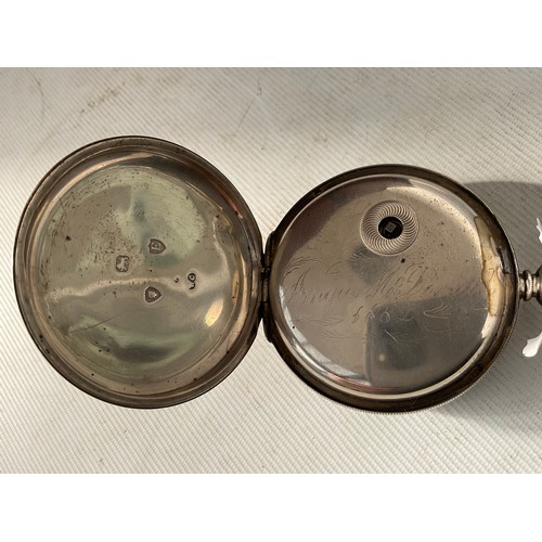 39 - Vintage silver hallmarked fusee pocket watch with floral engravings