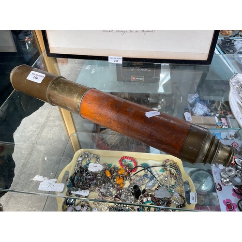 260 - Large antique telescope, as found