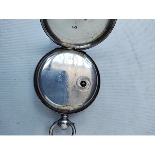 39 - Vintage silver hallmarked fusee pocket watch with floral engravings