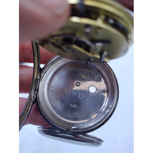39 - Vintage silver hallmarked fusee pocket watch with floral engravings