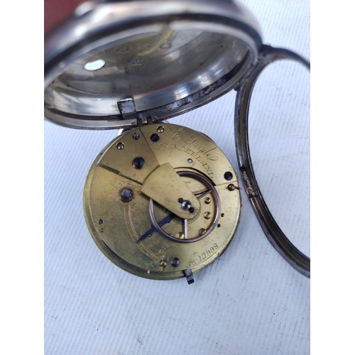 39 - Vintage silver hallmarked fusee pocket watch with floral engravings