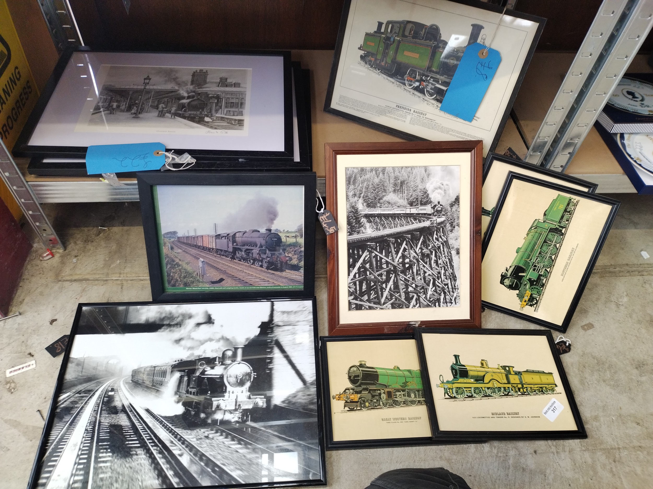 Framed locomotive pictures