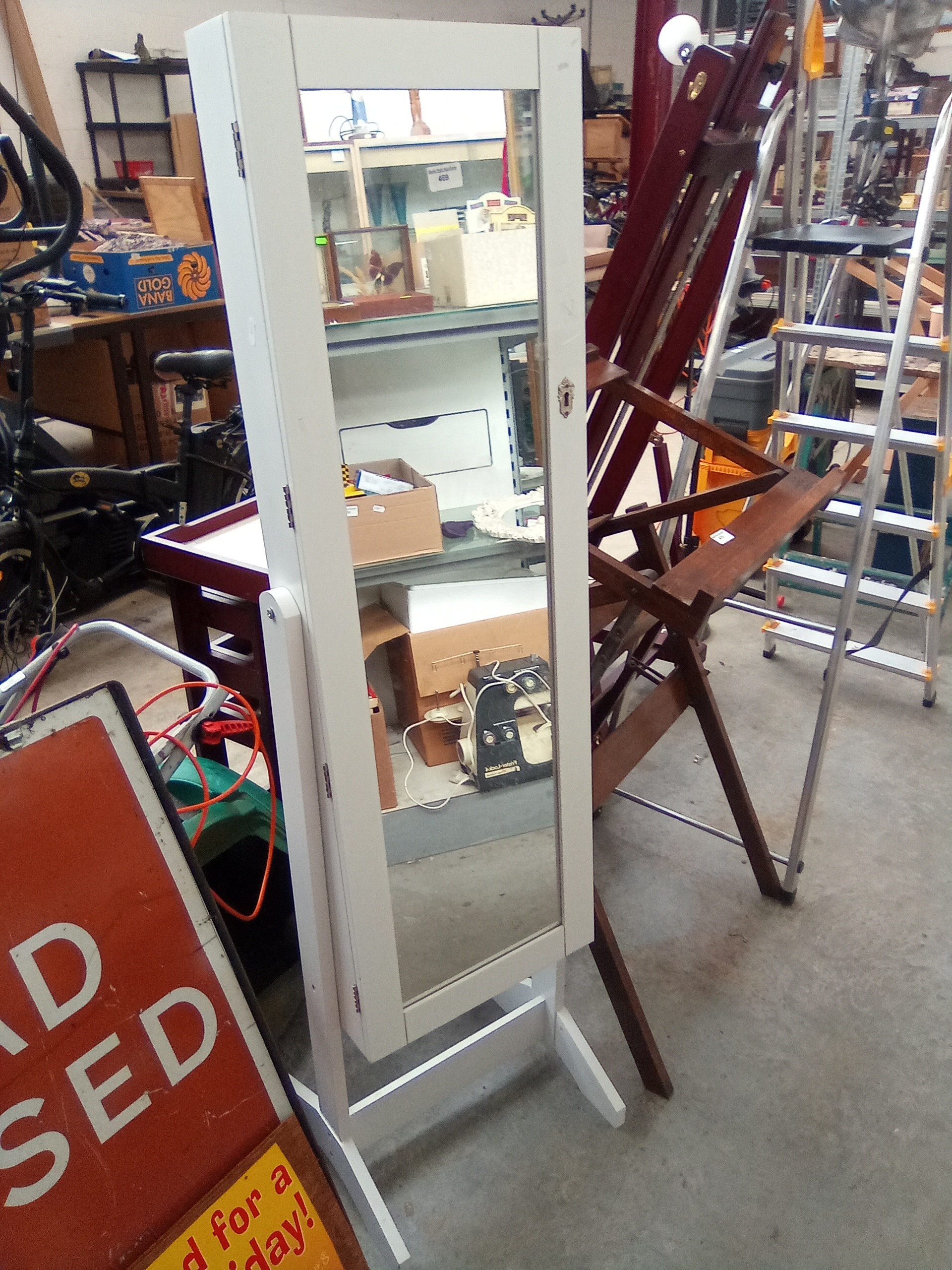 Cheval mirror with internal storage