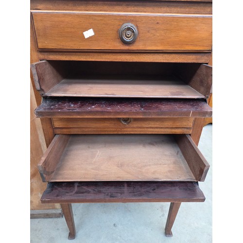 A small vintage 6 drawer sheet music chest