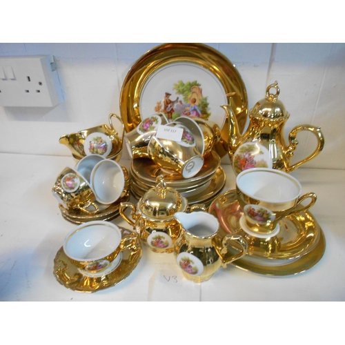 117 - Bondware Fine China Tea Service,Gold colour